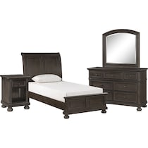 hanover youth bedroom dark brown  pc twin bedroom   