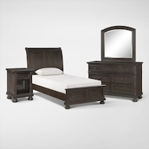 hanover youth bedroom dark brown  pc twin bedroom web   