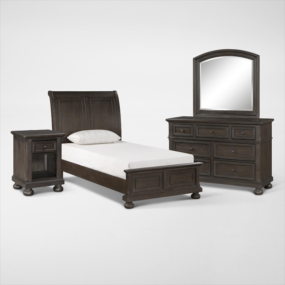 hanover youth bedroom dark brown  pc twin bedroom web   
