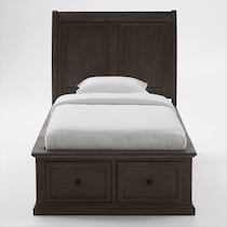 hanover youth bedroom dark brown twin bed   