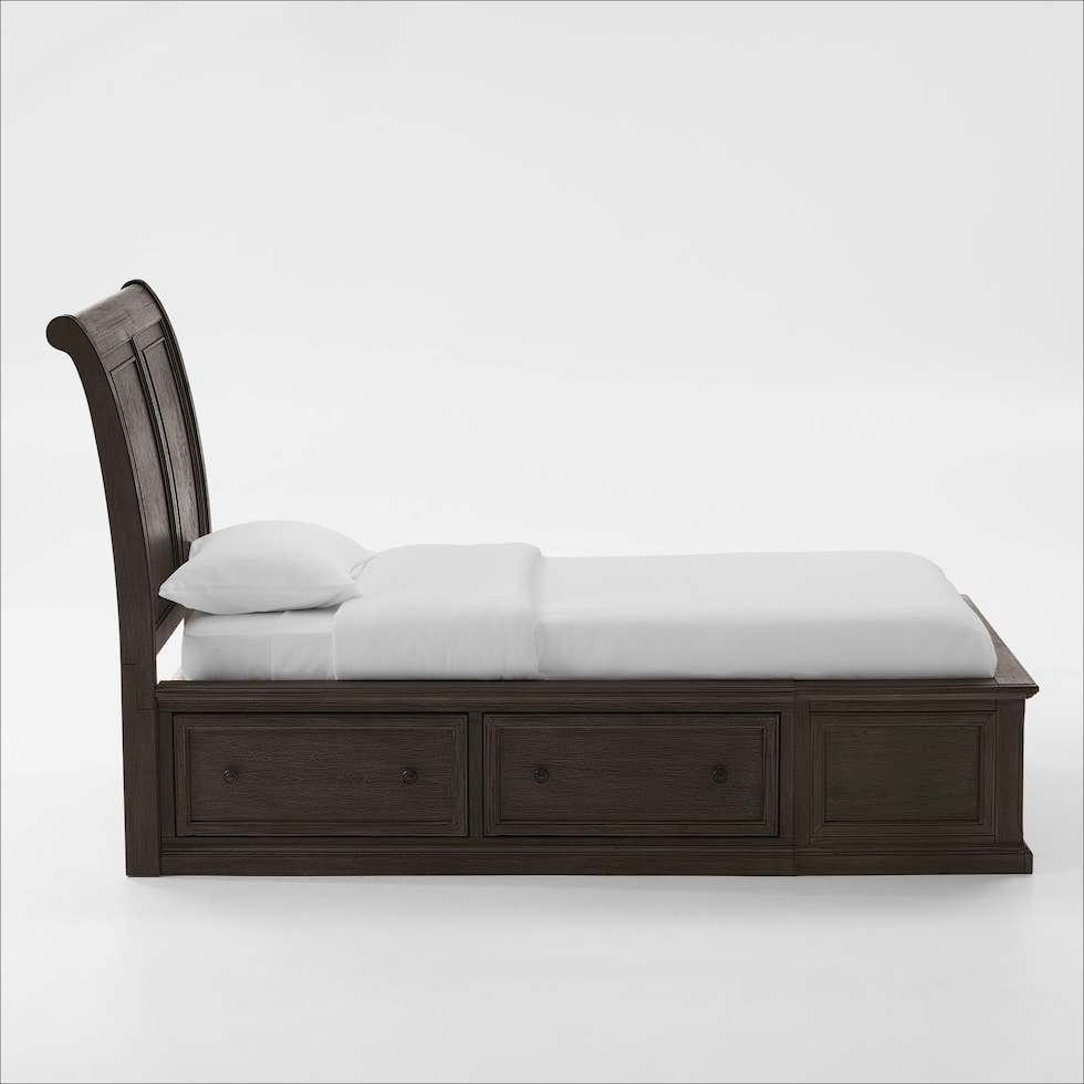 hanover youth bedroom dark brown twin bed   