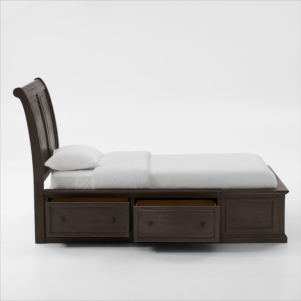 hanover youth bedroom dark brown twin bed   