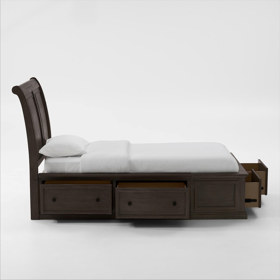 hanover youth bedroom dark brown twin bed   