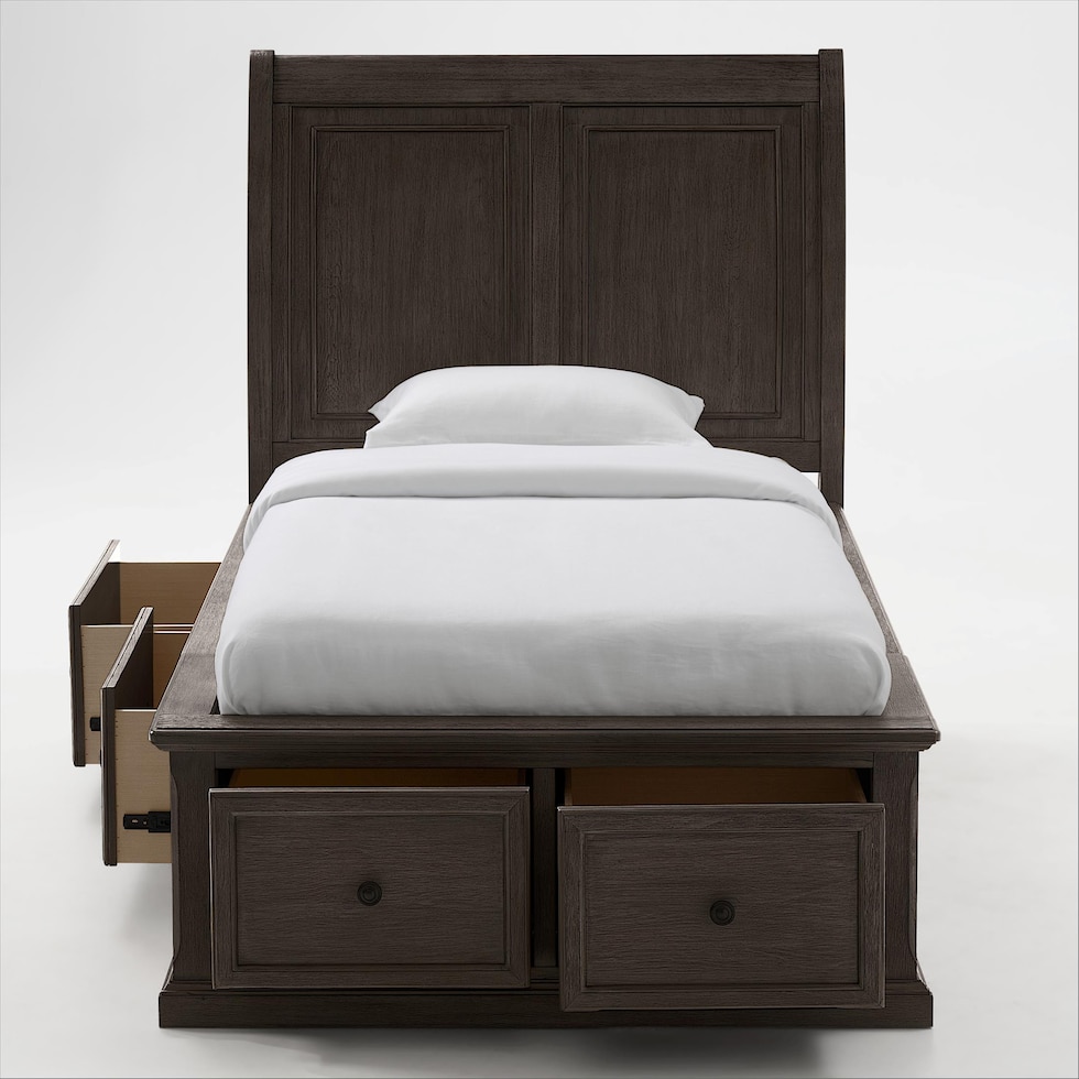 hanover youth bedroom dark brown twin bed   