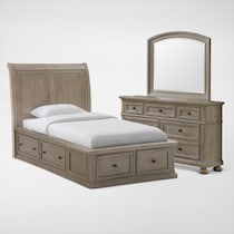 hanover youth bedroom light brown  pc twin bedroom   