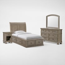 hanover youth bedroom light brown  pc twin bedroom   