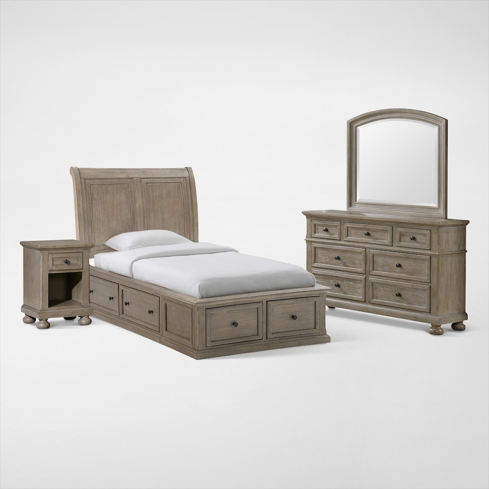 hanover youth bedroom light brown  pc twin bedroom   