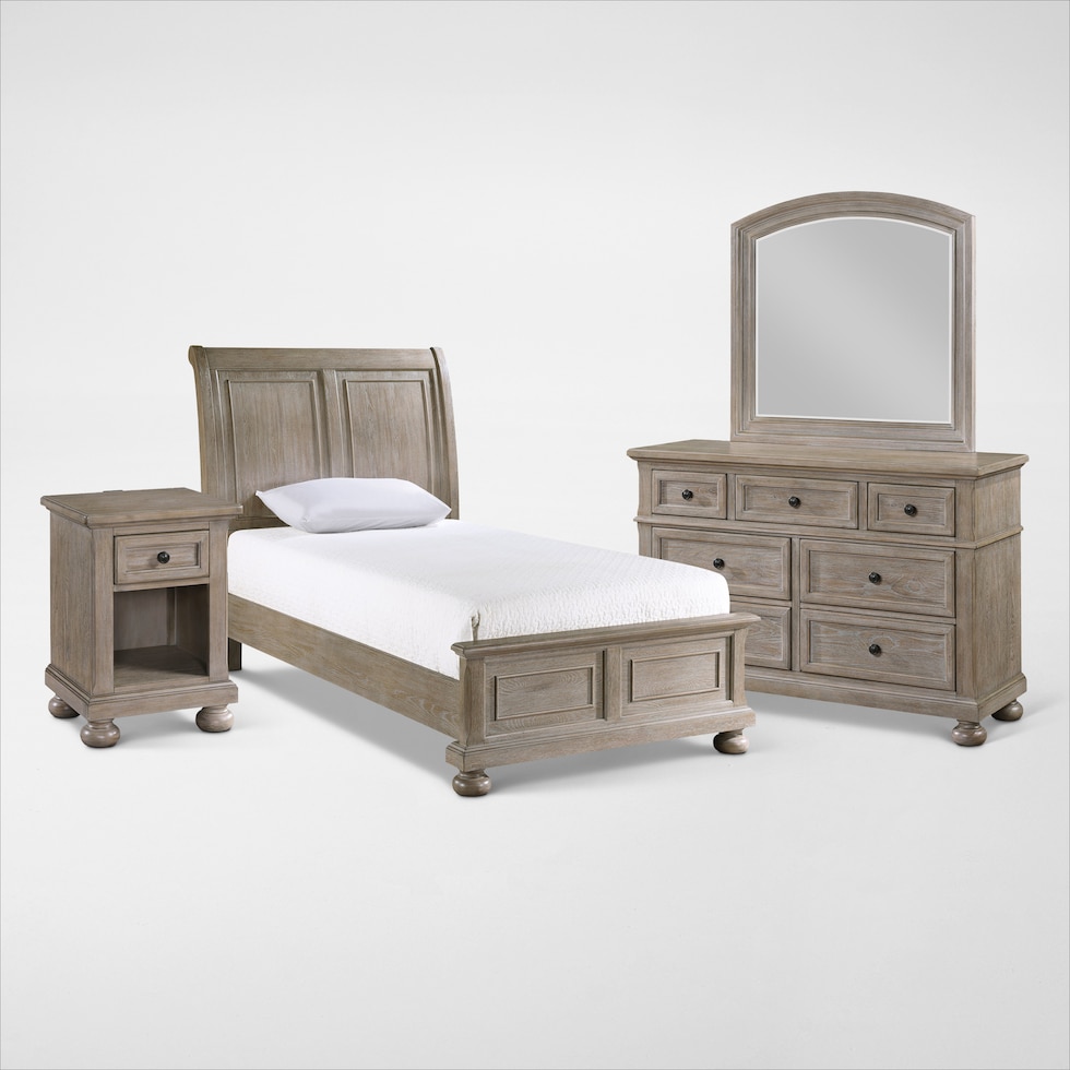 hanover youth bedroom light brown  pc twin bedroom web   
