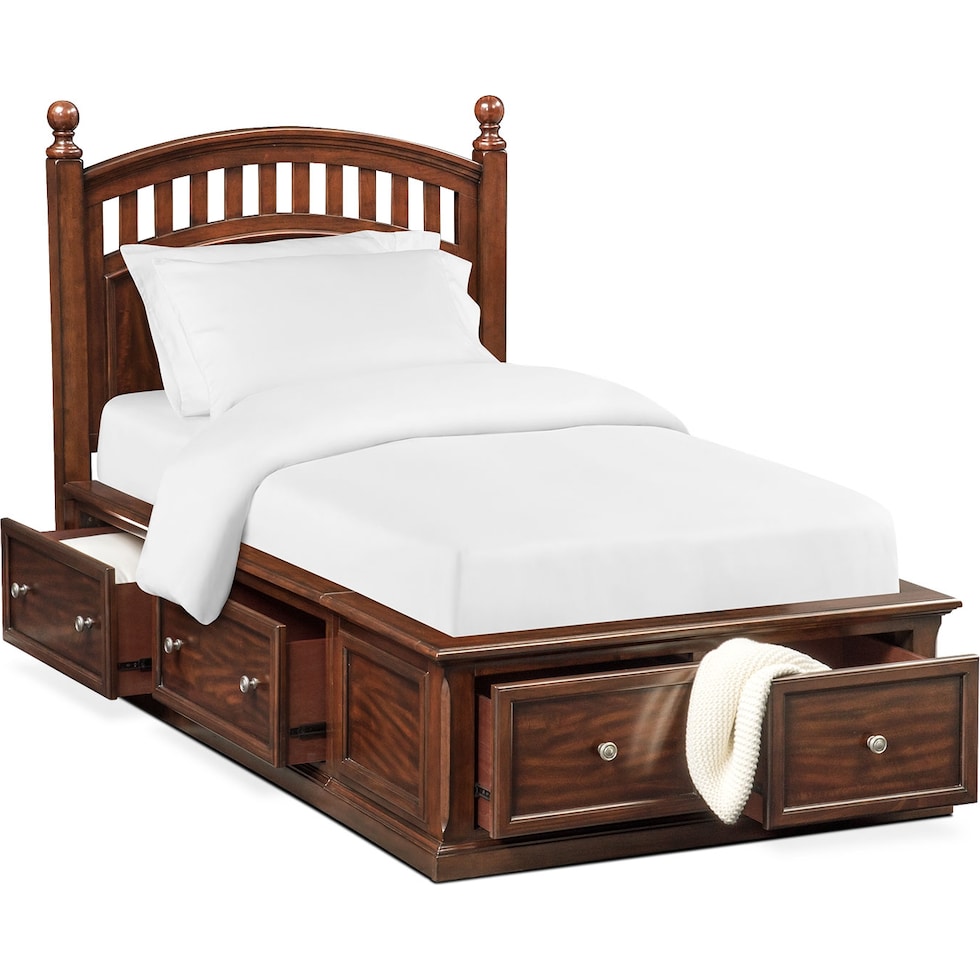 hanover youth cherry dark brown  pc full bedroom   