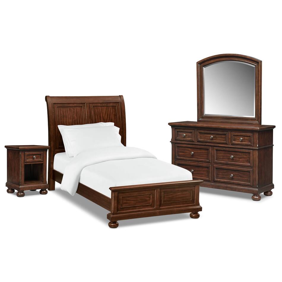 Hanover Youth 6Piece Full Sleigh Bedroom Set with Nightstand, Dresser