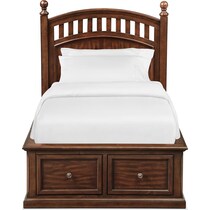 hanover youth cherry dark brown full bed w storage   