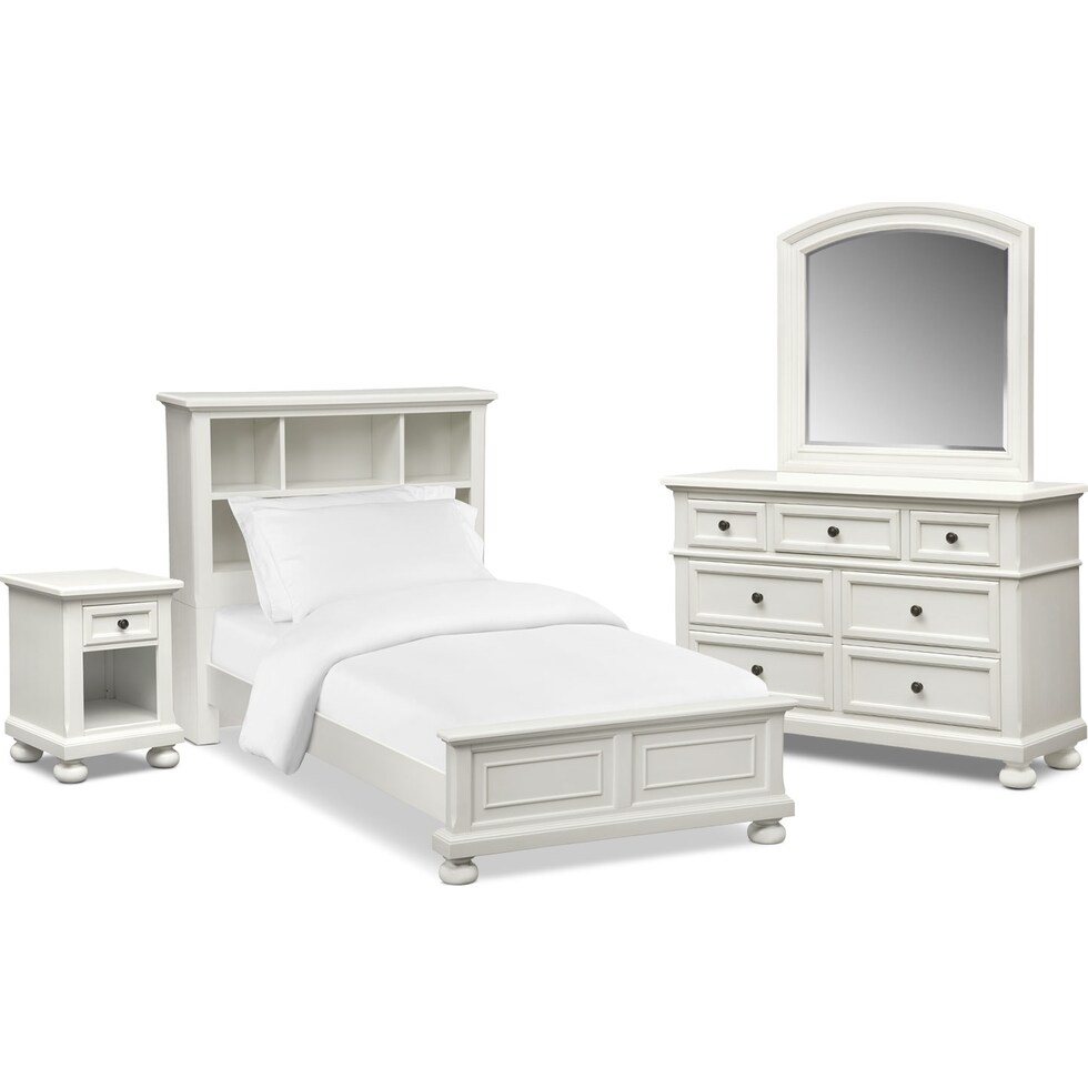 hanover youth white bookcase white  pc full bedroom   