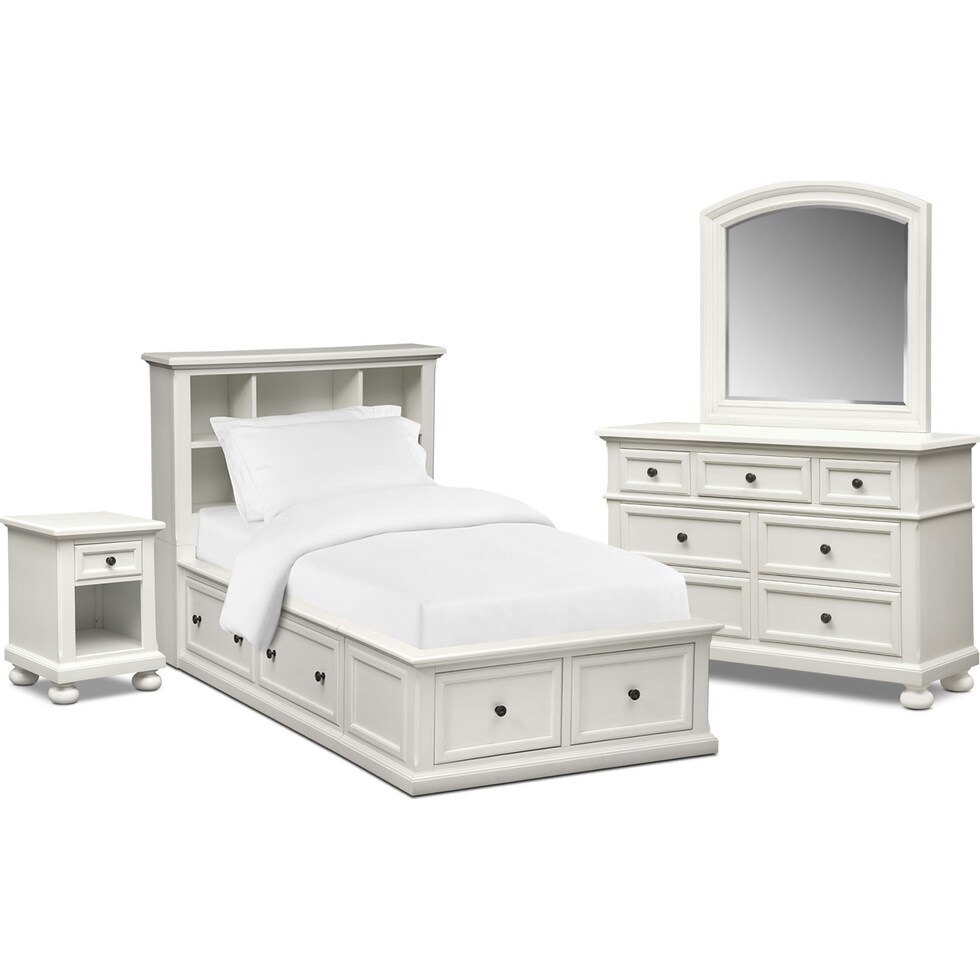 hanover youth white bookcase white  pc full bedroom   