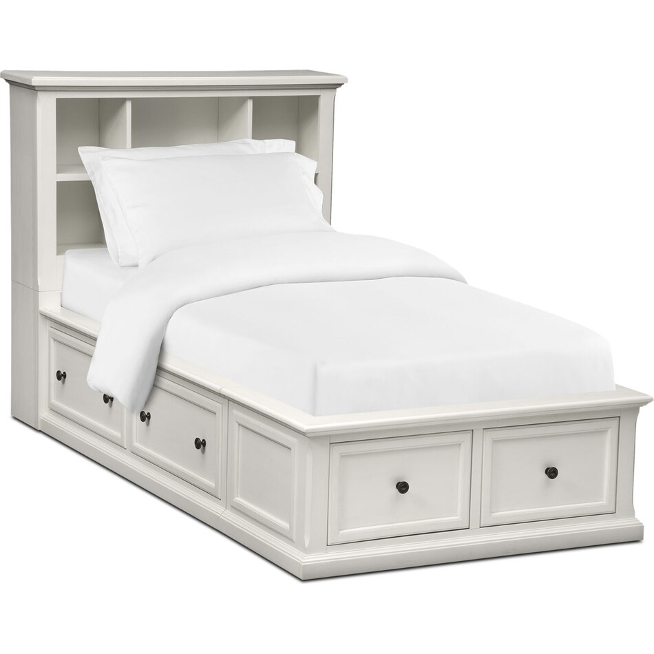 hanover youth white bookcase white full bookcase bed w storage   