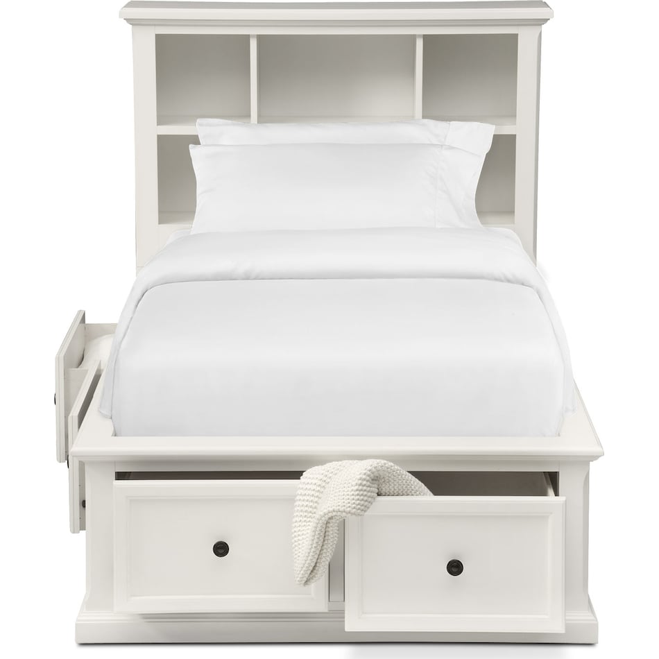 hanover youth white bookcase white full bookcase bed w storage   