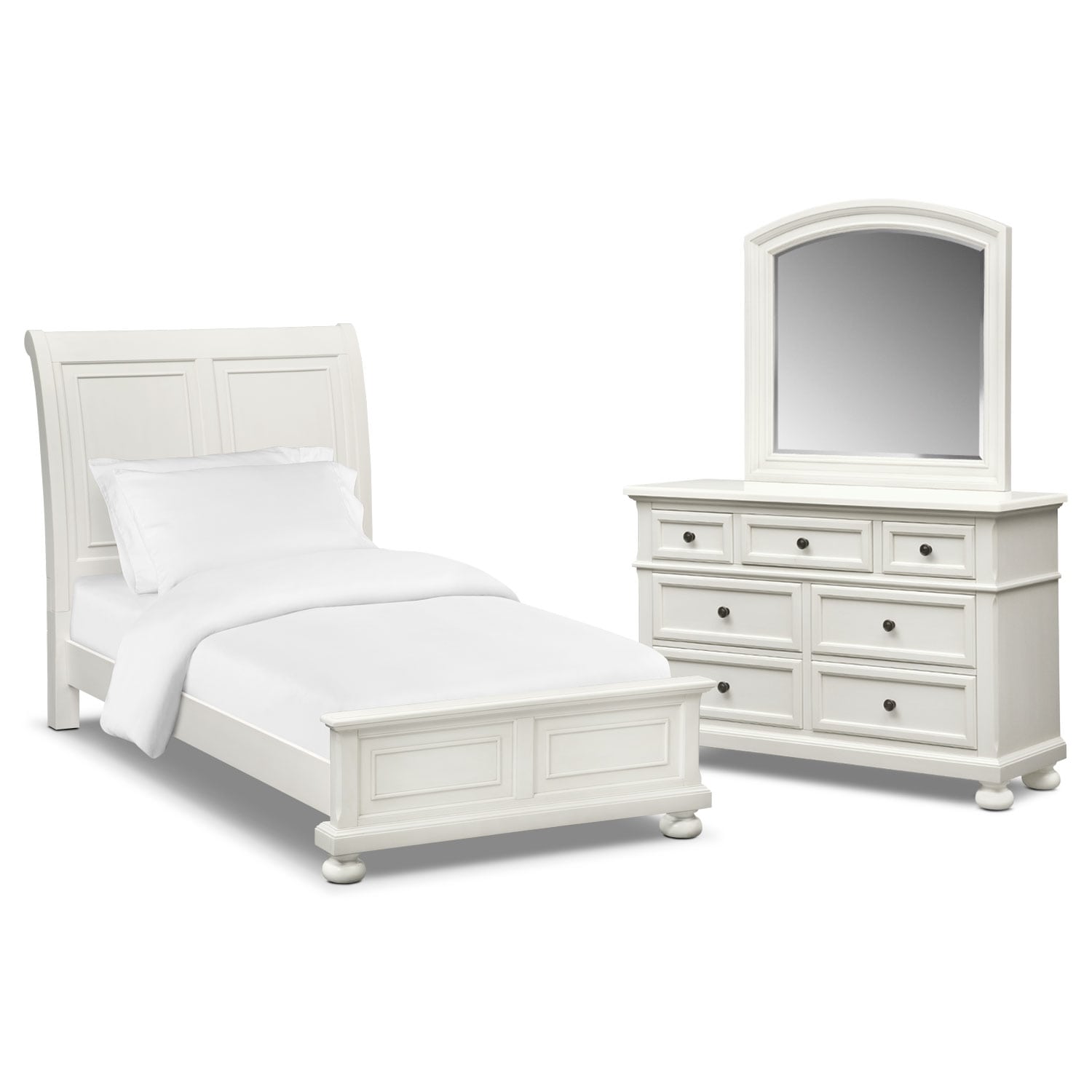 Hanover Youth 5Piece Full Sleigh Bedroom Set with Dresser and Mirror