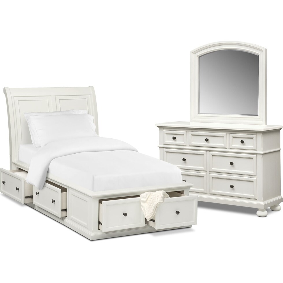 hanover youth white white  pc full bedroom   