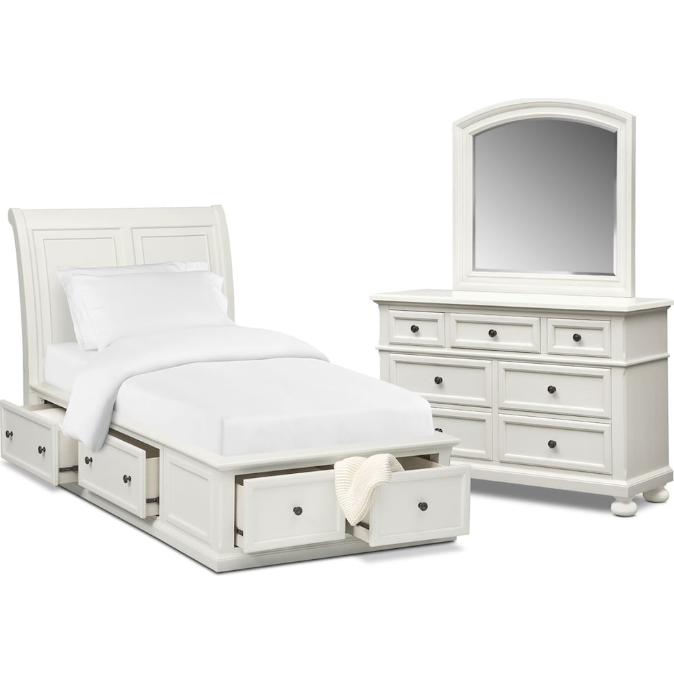 hanover youth white white  pc twin bedroom   