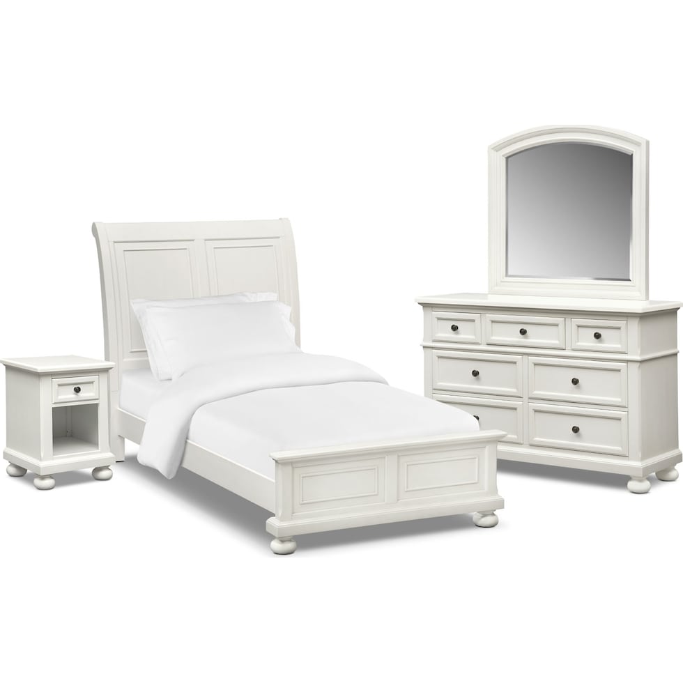hanover youth white white  pc full bedroom   