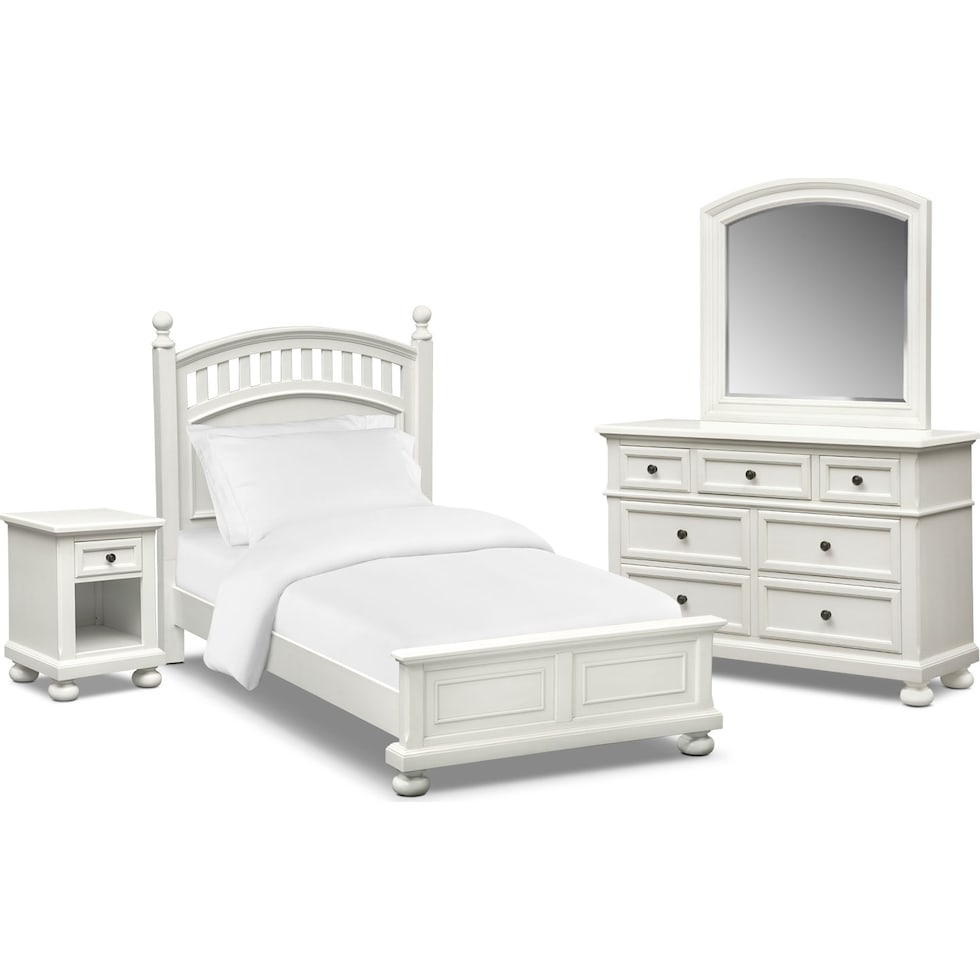 hanover youth white white  pc full bedroom   