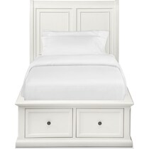 hanover youth white white full bed w storage   