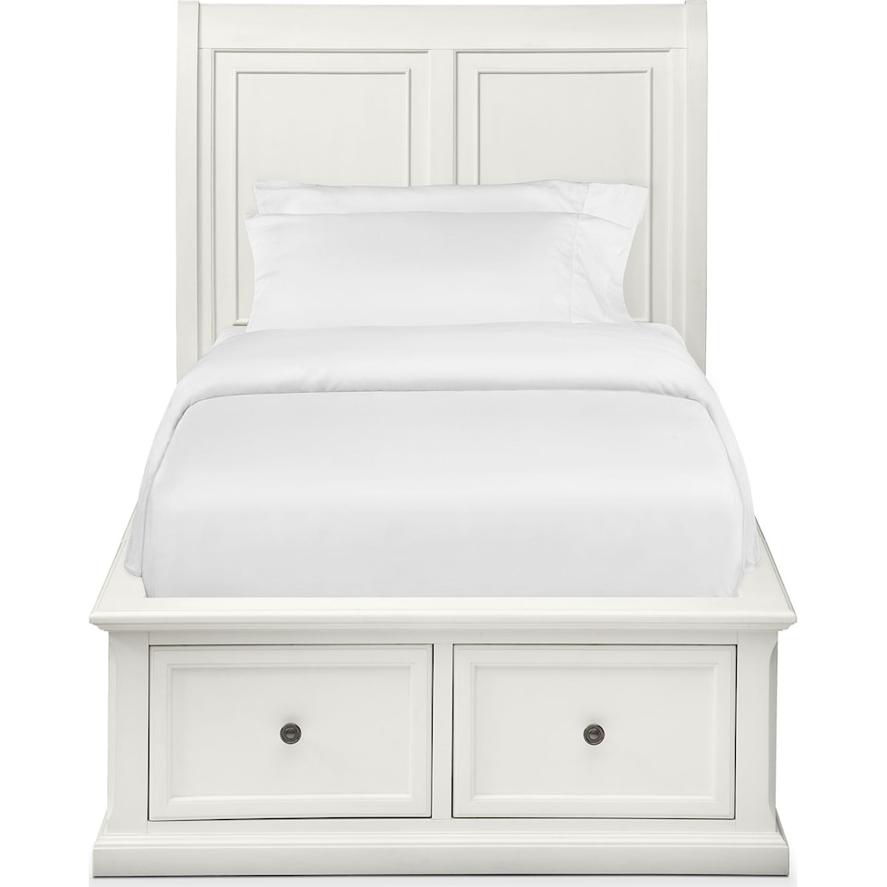 hanover youth white white full bed w storage   