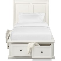 hanover youth white white full bed w storage   