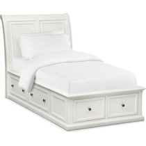 hanover youth white white twin bed with storage   