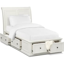 hanover youth white white twin bed with storage   