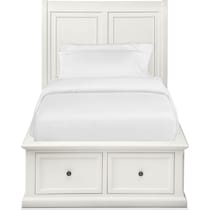 hanover youth white white twin bed with storage   