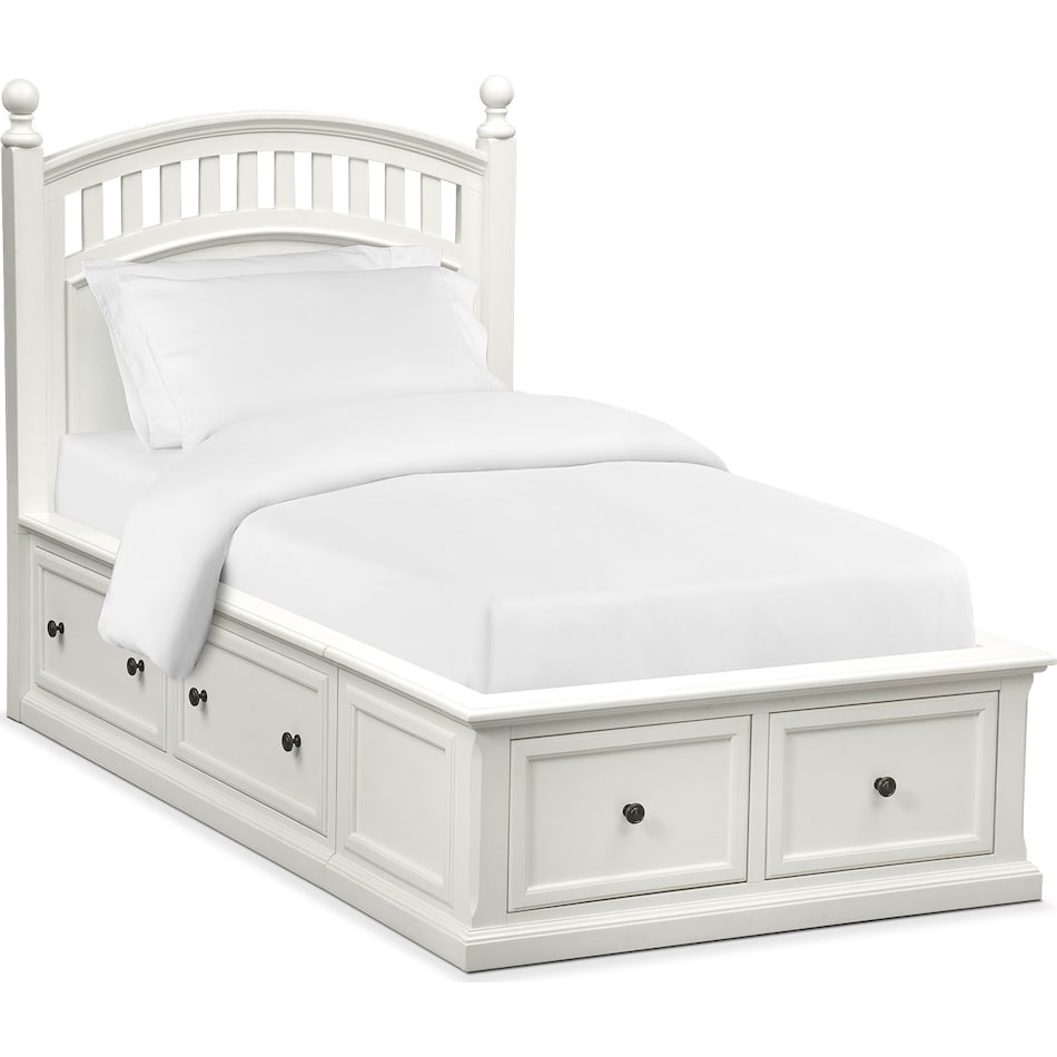 hanover youth white white twin bed with storage   
