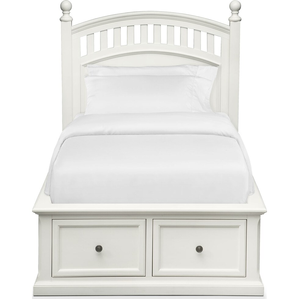 hanover youth white white twin bed with storage   