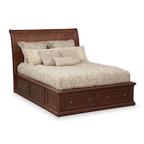 hanover dark brown king storage bed   