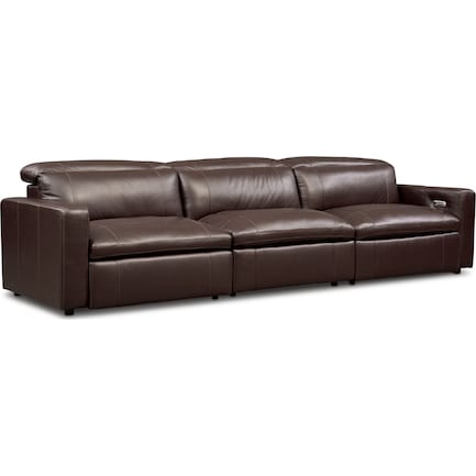 Happy 3-Piece Dual-Power Reclining Sofa - Brown