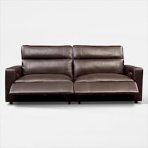 happy dark brown power reclining sofa   