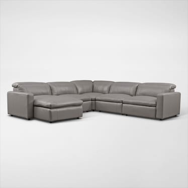 Happy Dual-Power Reclining Sectional with Chaise and 2 Reclining Seats