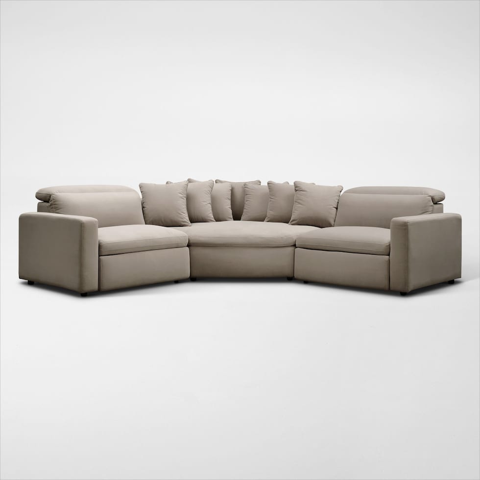happy shitake  pc power reclining sectional   