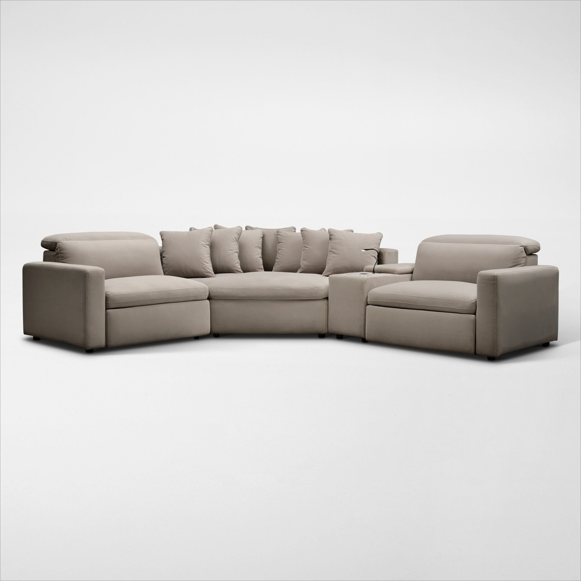 ◆ Happy Lucky Happy 4-Piece Dual-Power Reclining Sectional with 2