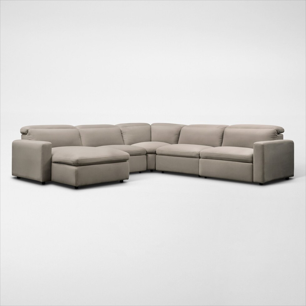 happy shitake power reclining sectional   
