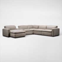 happy shitake power reclining sectional   
