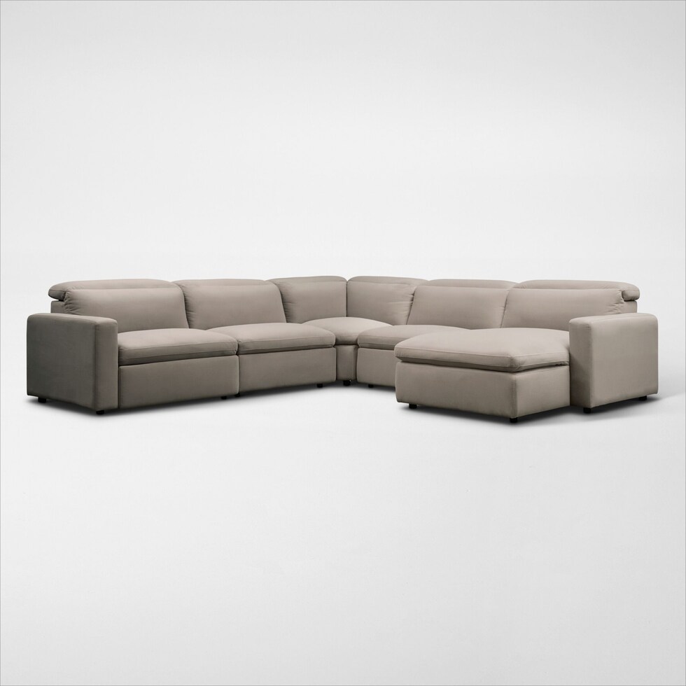 happy shitake power reclining sectional   