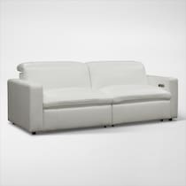 happy white power reclining sofa   