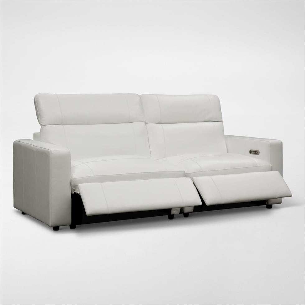 happy white power reclining sofa   