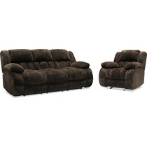 harbor park dark brown  pc manual reclining living room   