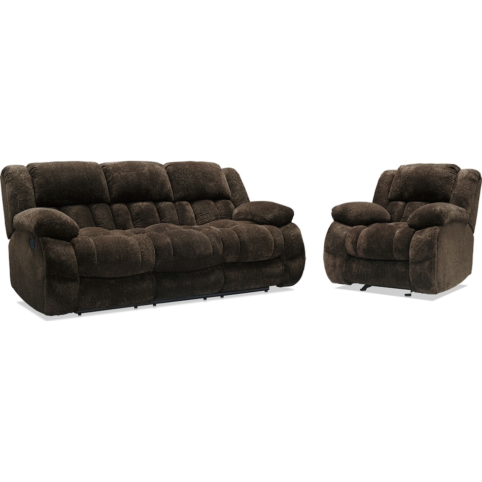 harbor park dark brown  pc manual reclining living room   