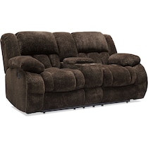 harbor park dark brown manual reclining loveseat   