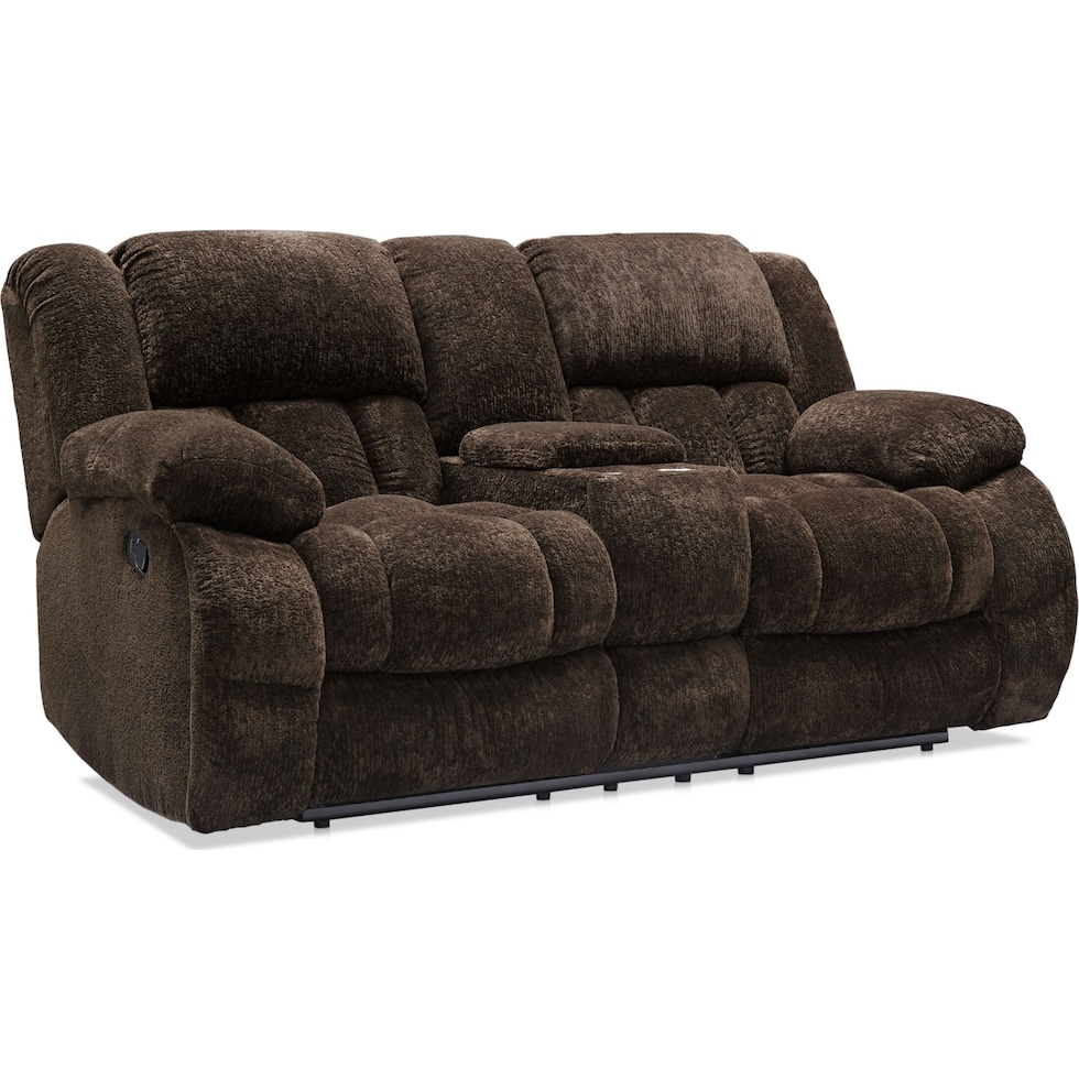 harbor park dark brown manual reclining loveseat   