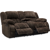 harbor park dark brown manual reclining loveseat   