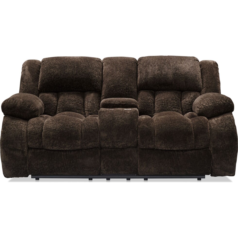 harbor park dark brown manual reclining loveseat   