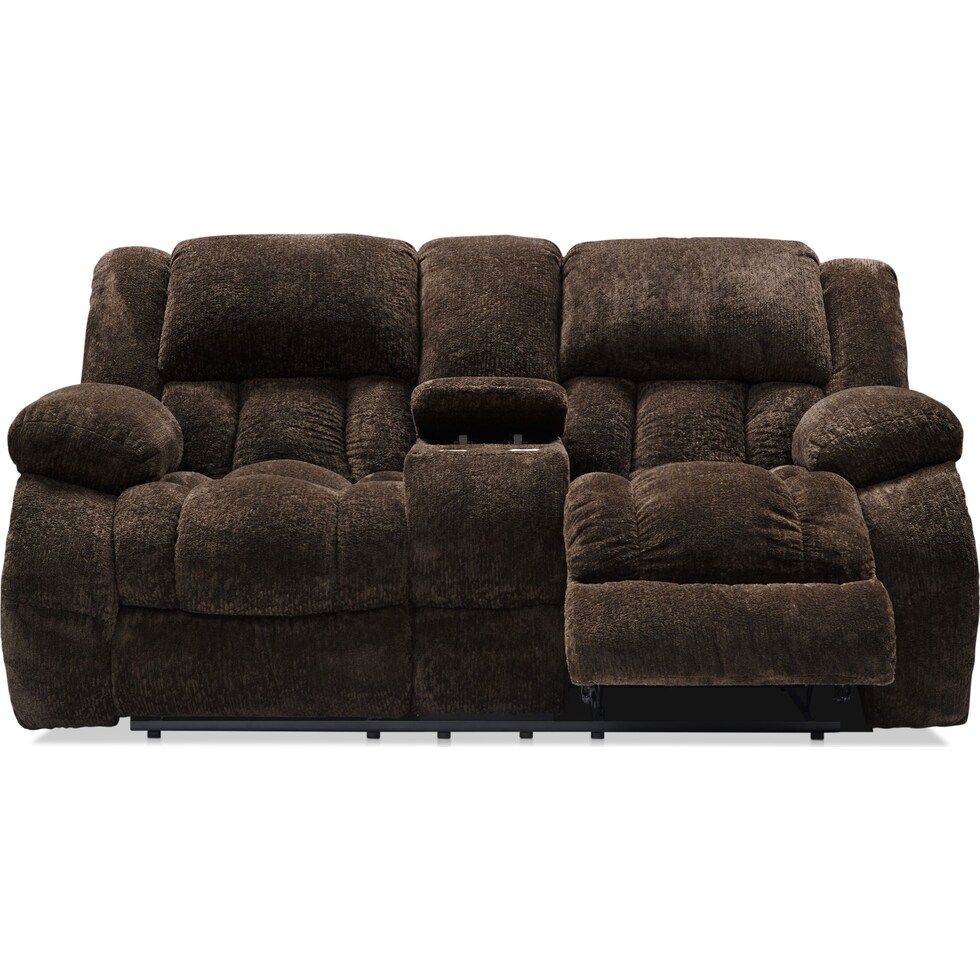 harbor park dark brown manual reclining loveseat   